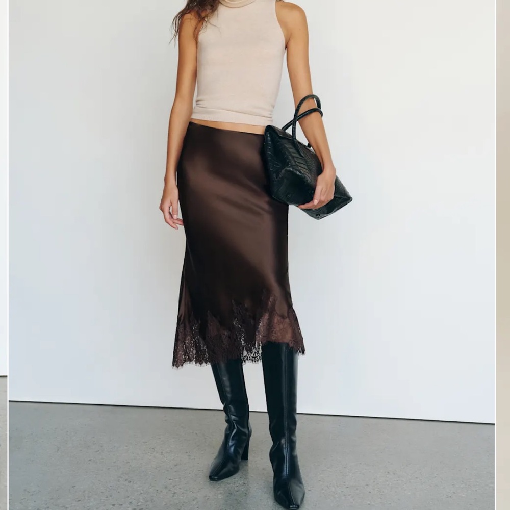 Reformation Carolina Silk Skirt